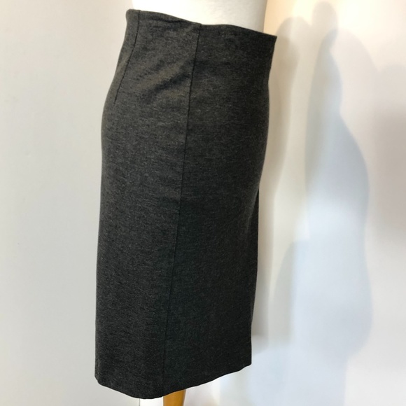Three Dots Dark Grey Front Asymmetrical Zip Skirt - Picture 9 of 12